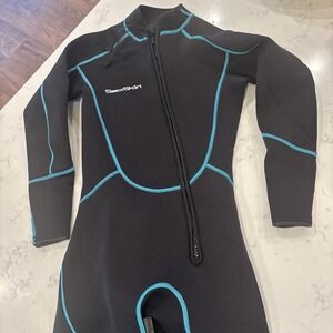 Seaskin Wetsuit Sea Skin Full Body Scuba Diving Suit Women's XS Black Neoprene